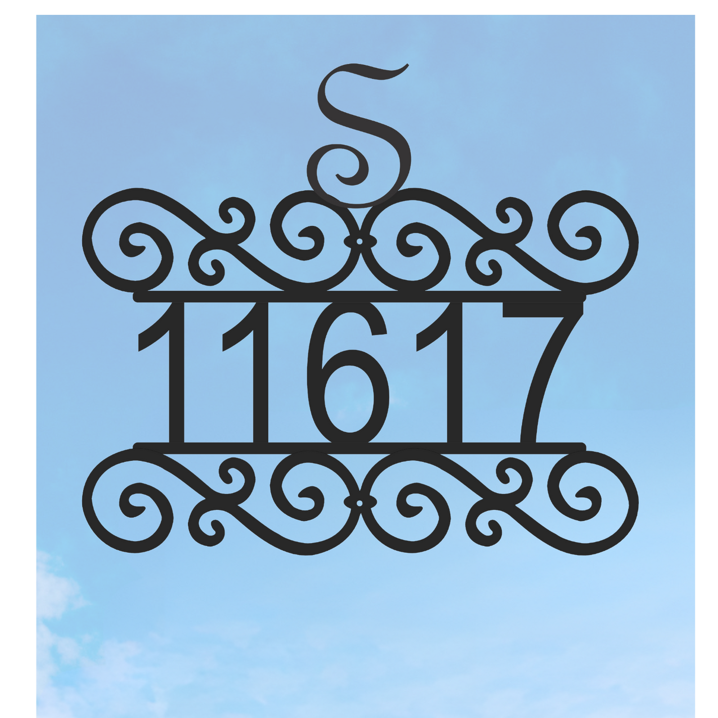 Scroll House Number with Initial
