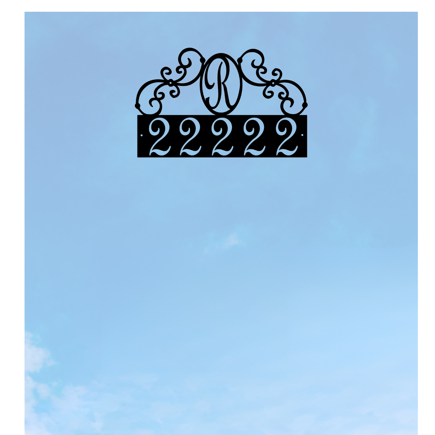 Monogram with Scrolls Address Plaque