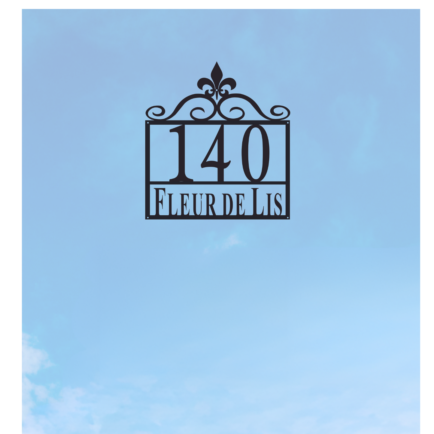 Fleur de Lis House Number Plaque