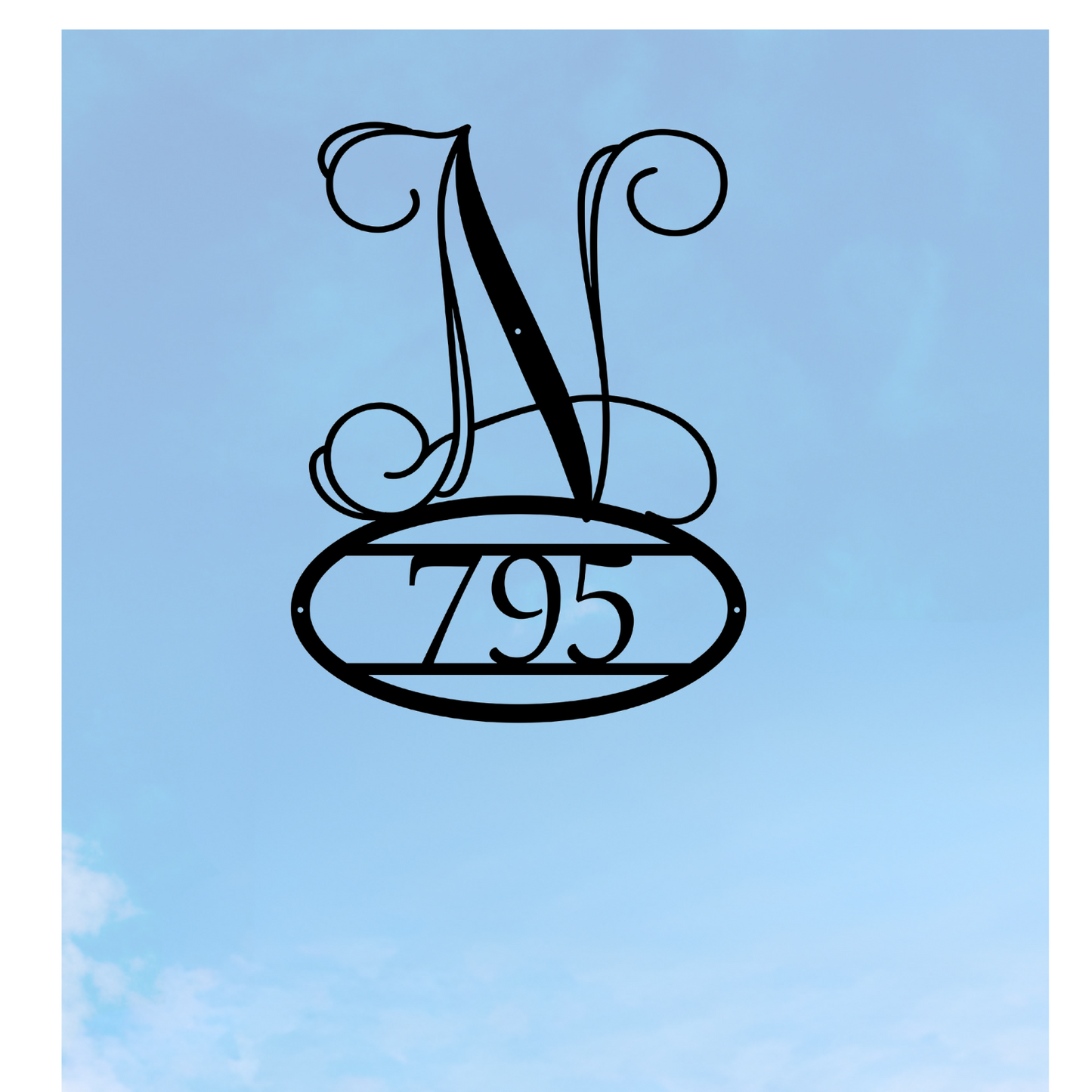 Monogram House Number Plaque