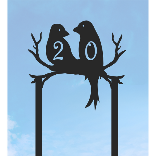 2 Birds On A Limb Address Stake