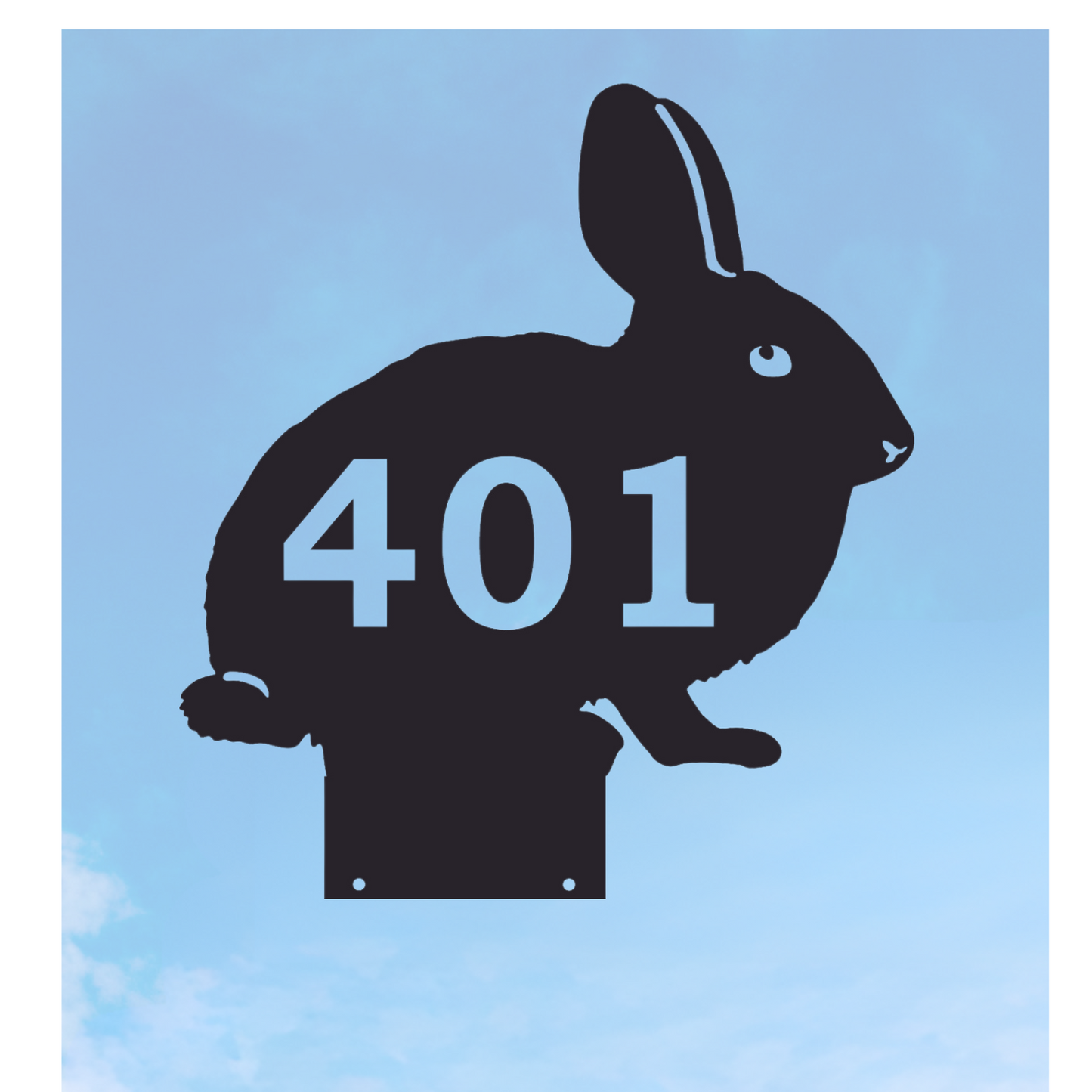 Bunny Rabbit Mailbox topper with Mounting Tab