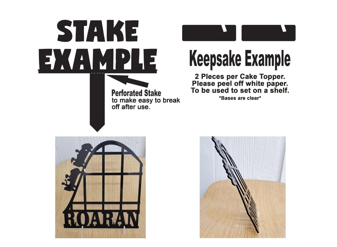Male Trombone Music Cake Topper with Name