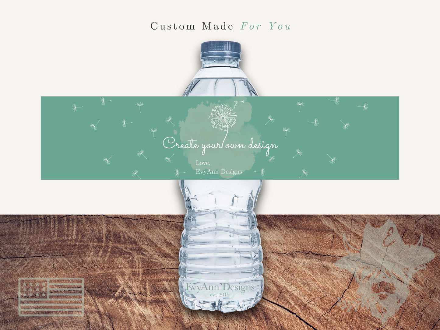 Custom Designed Water Bottle Labels, WB1001