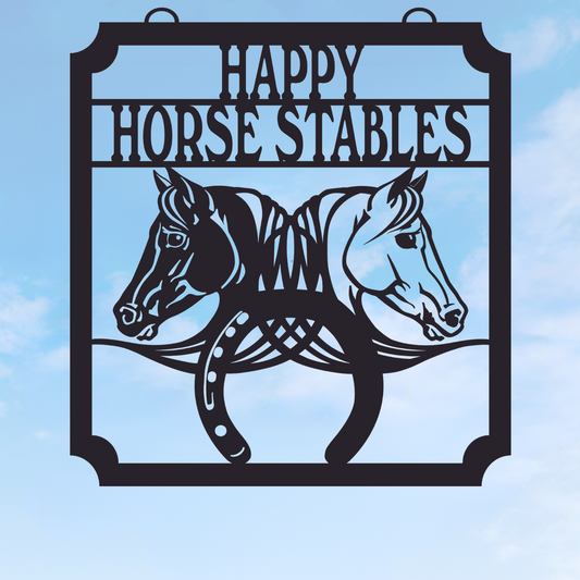 Horse Stable Sign, Horseshoes