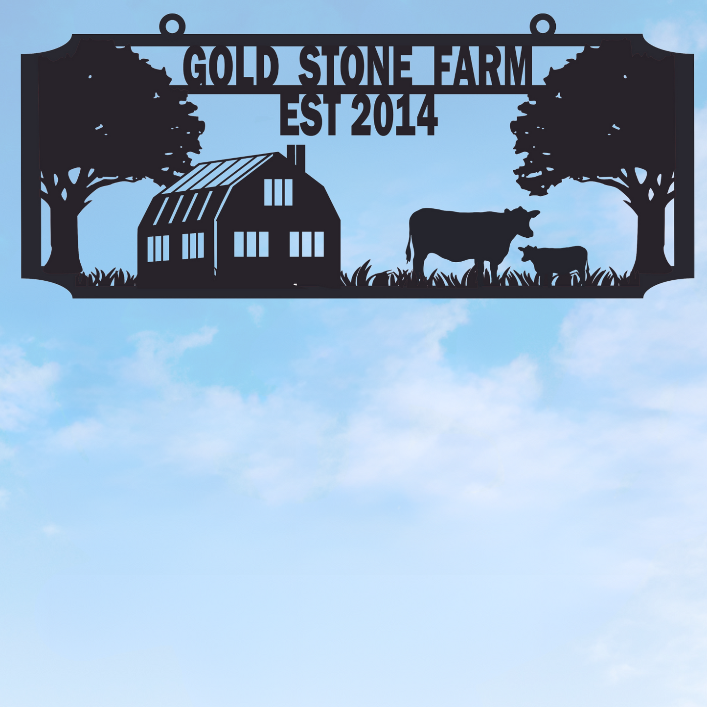 Barn and Cow Farm Sign