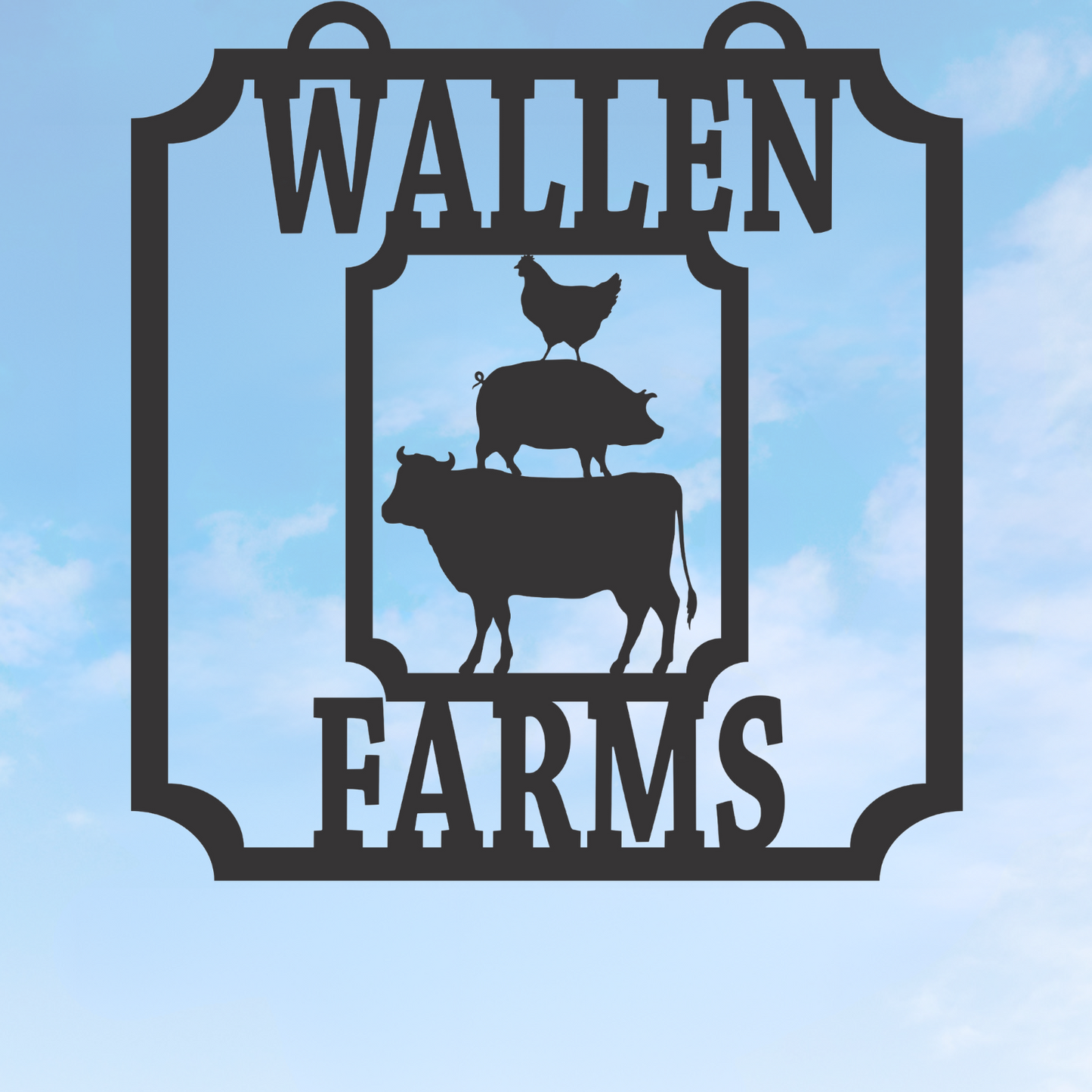 Farm/ Entrance Gate Sign with Farm Animals