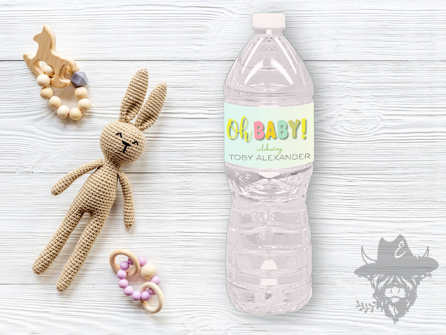 Oh Baby Shower Themed Water Bottle Labels, WB1041