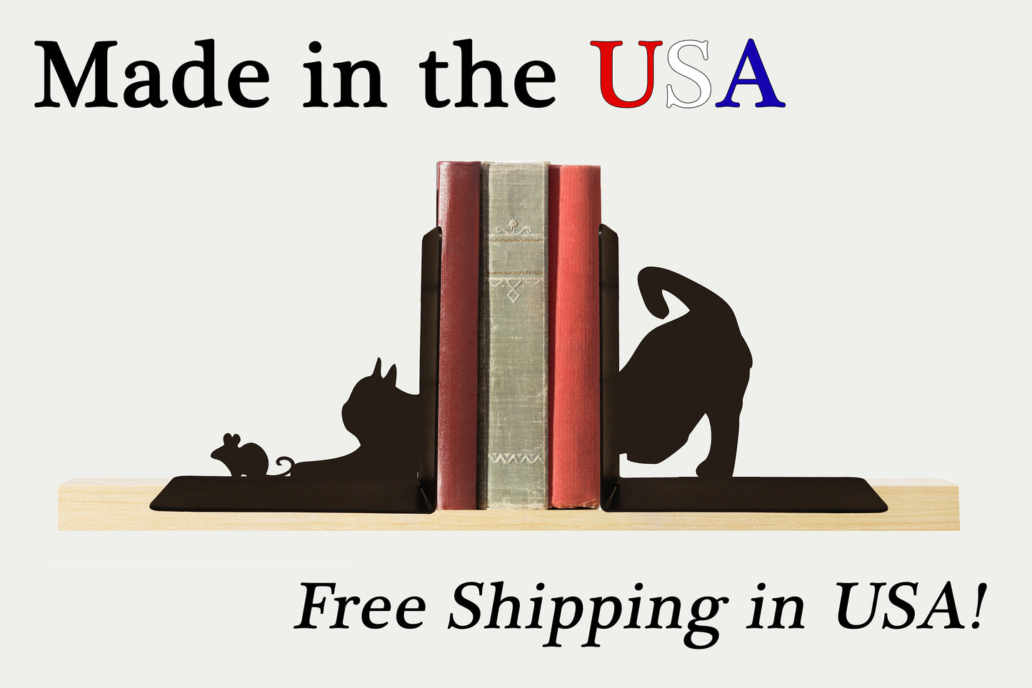Cat and Mouse Bookends