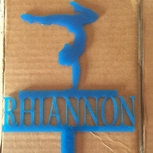 Female Gymnast Cake Topper with Name