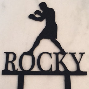 Male Boxer Cake Topper with Name