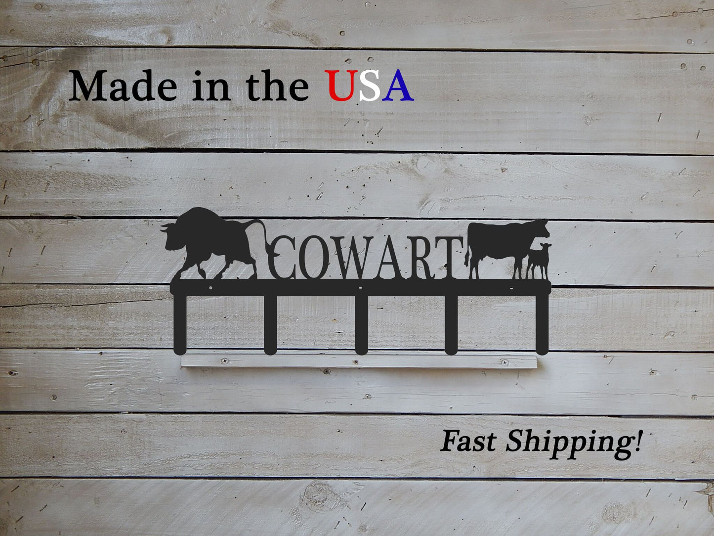 Cow and Bull Themed Hanging Coat Rack