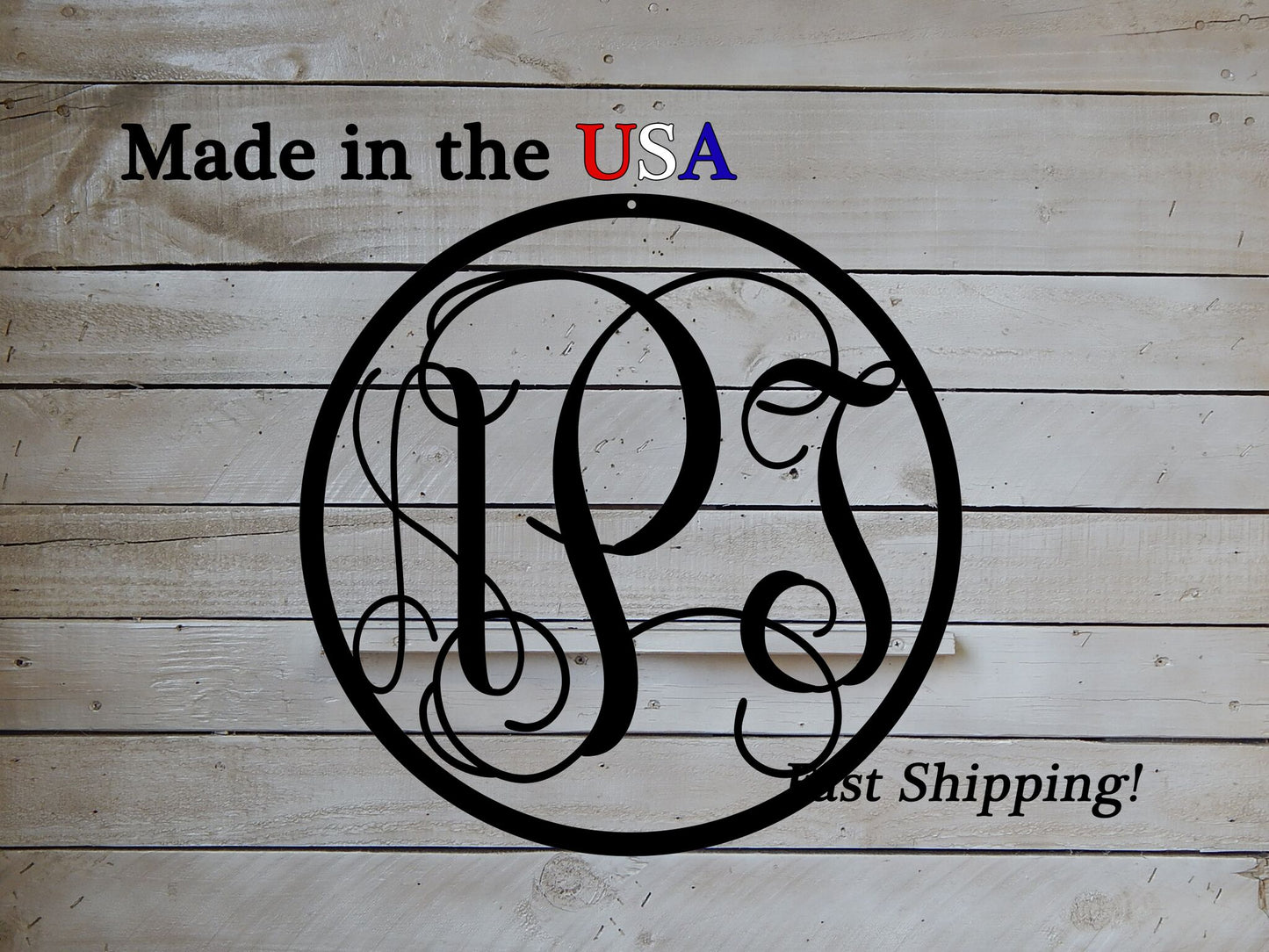 24" Circle Door Hanger with Initials