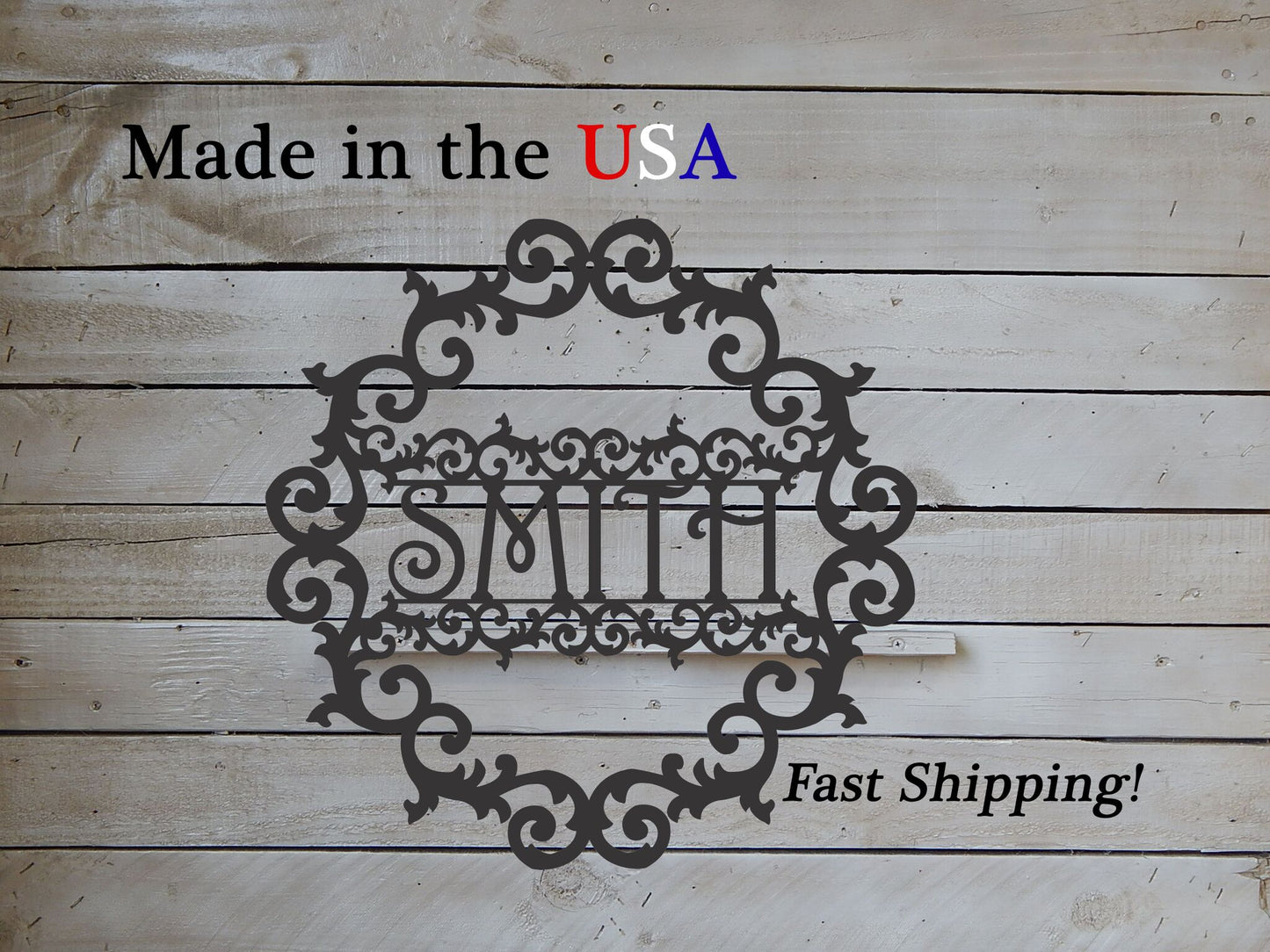 Scroll Door Wreath with Name