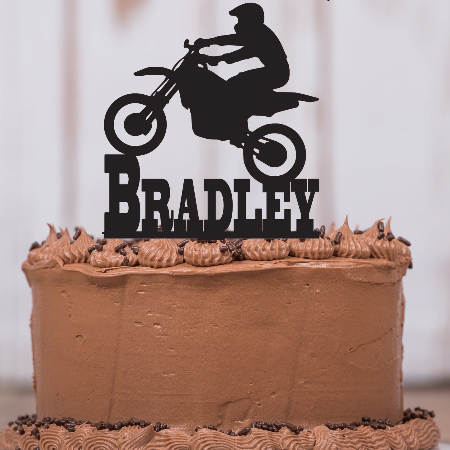 Motocross Cake Topper with Name