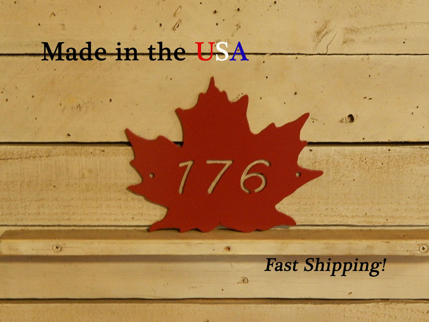 Maple Leaf Decorative House Number