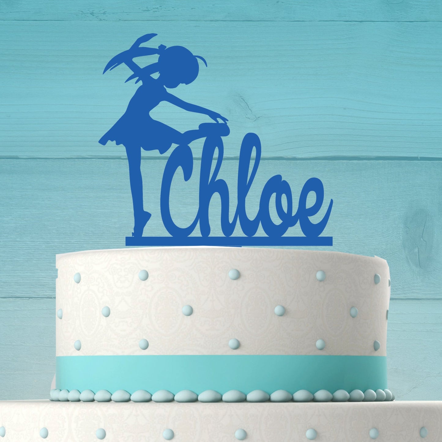 Girl Ballerina Dancer Cake Topper with Name
