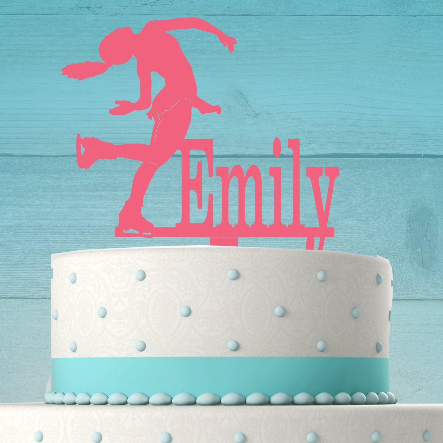 Ice Skater Cake Topper with Name
