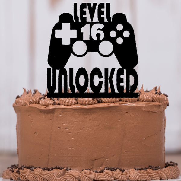 Level Unlocked Cake Topper with Any Age - EvyAnnDesigns