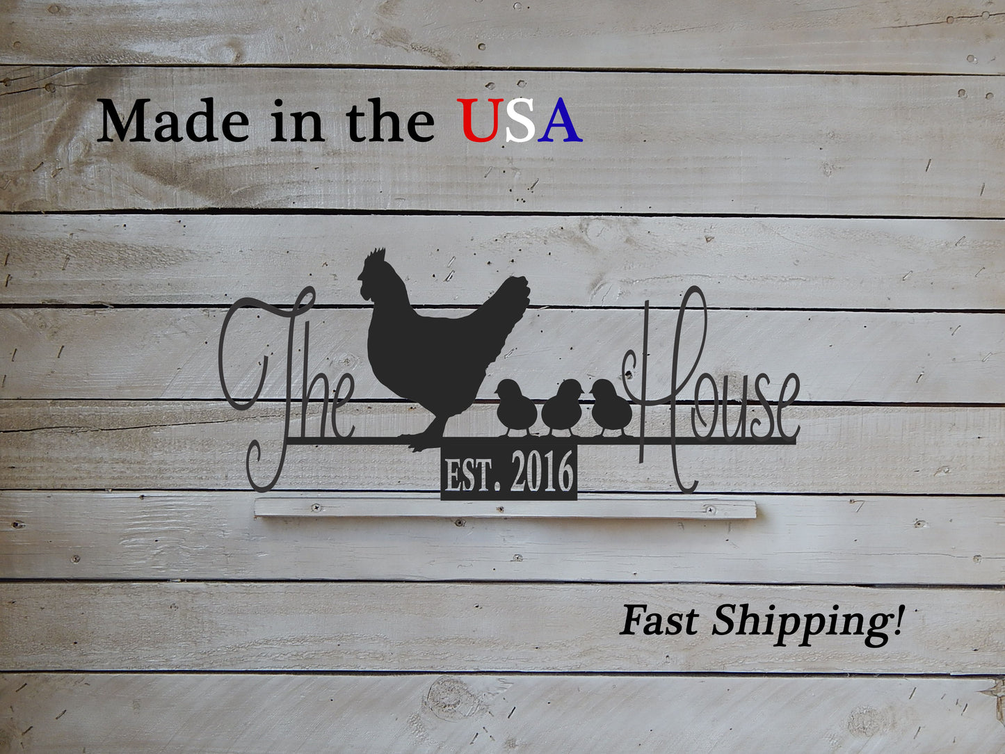 Chicken House Sign with Hen and Chicks