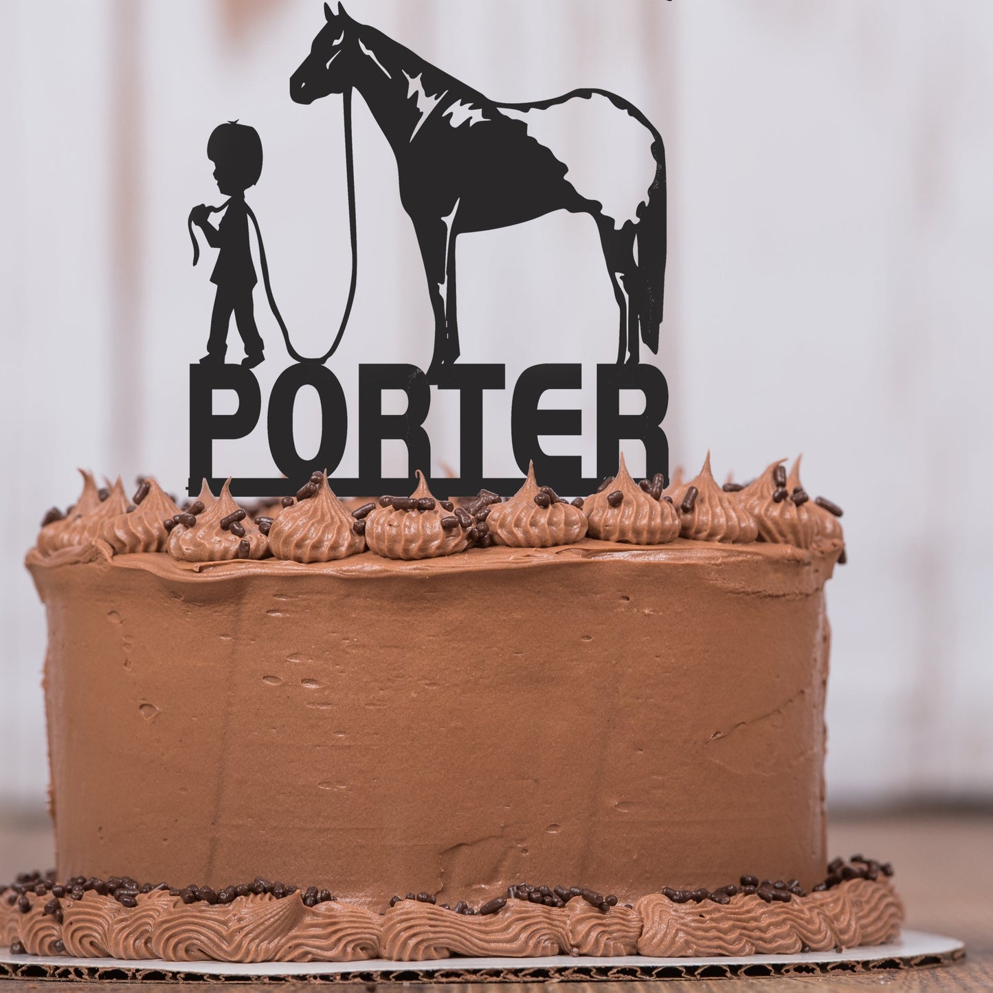 Little Cowboy Cake Topper with Name