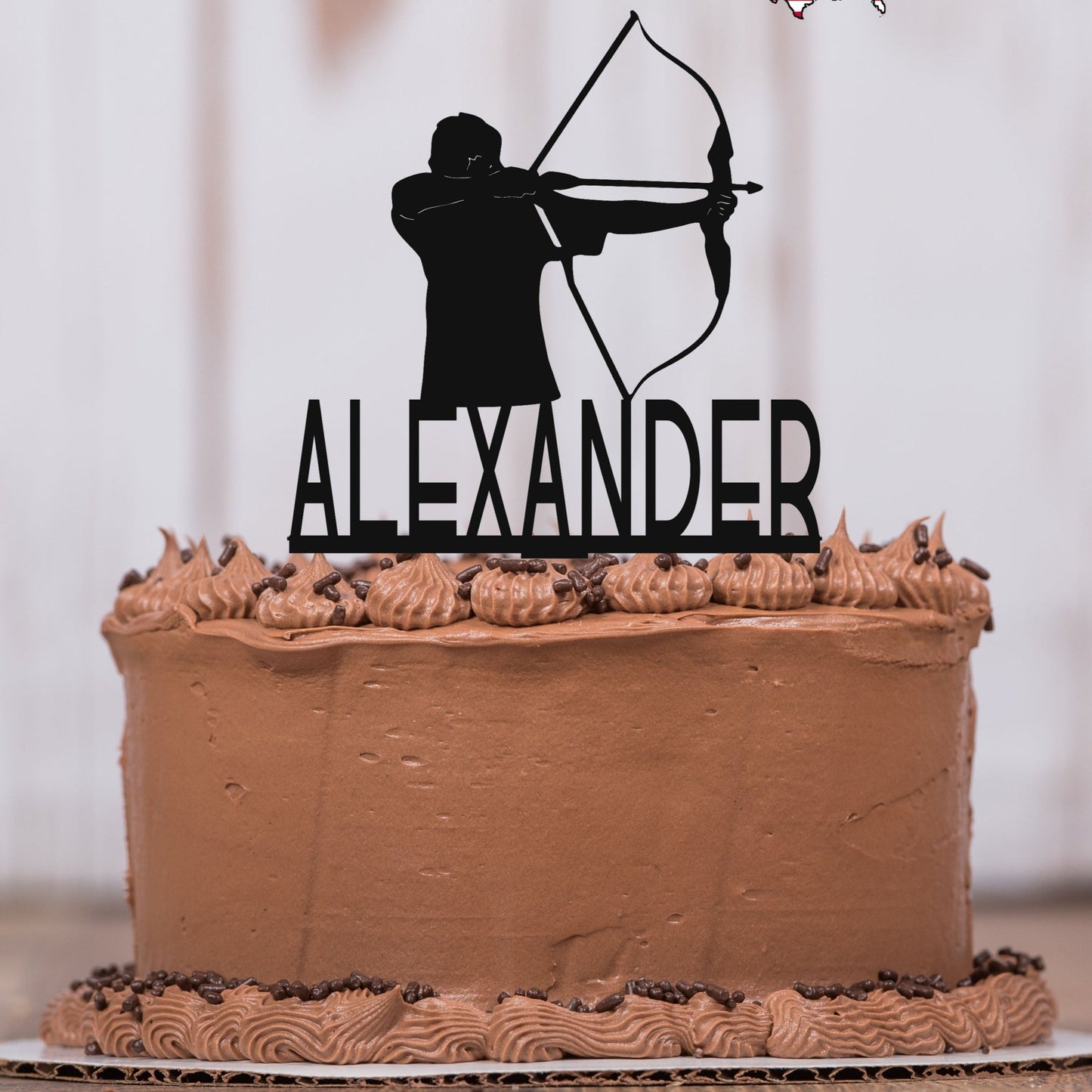 Male Archery Cake Topper with Name