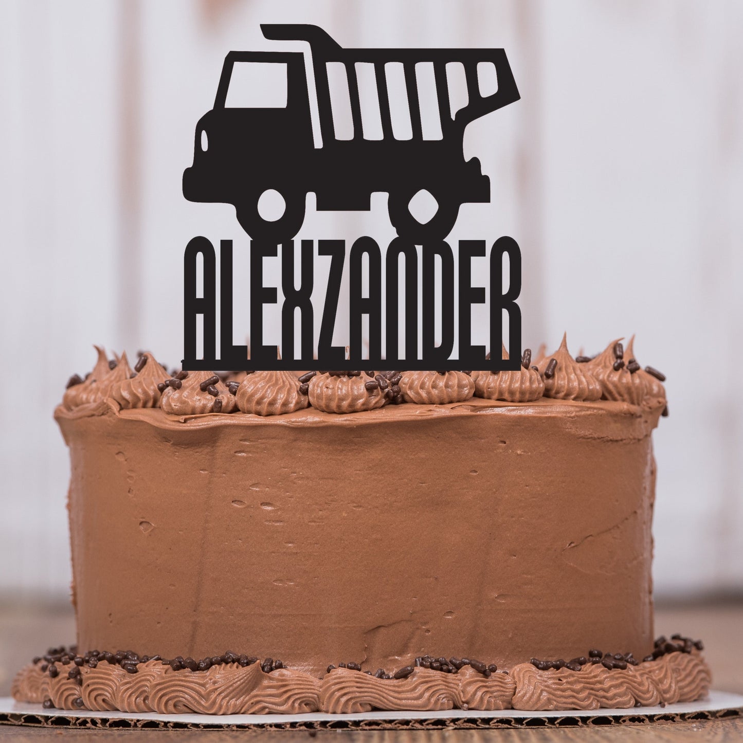 Dump Truck Cake Topper with Name