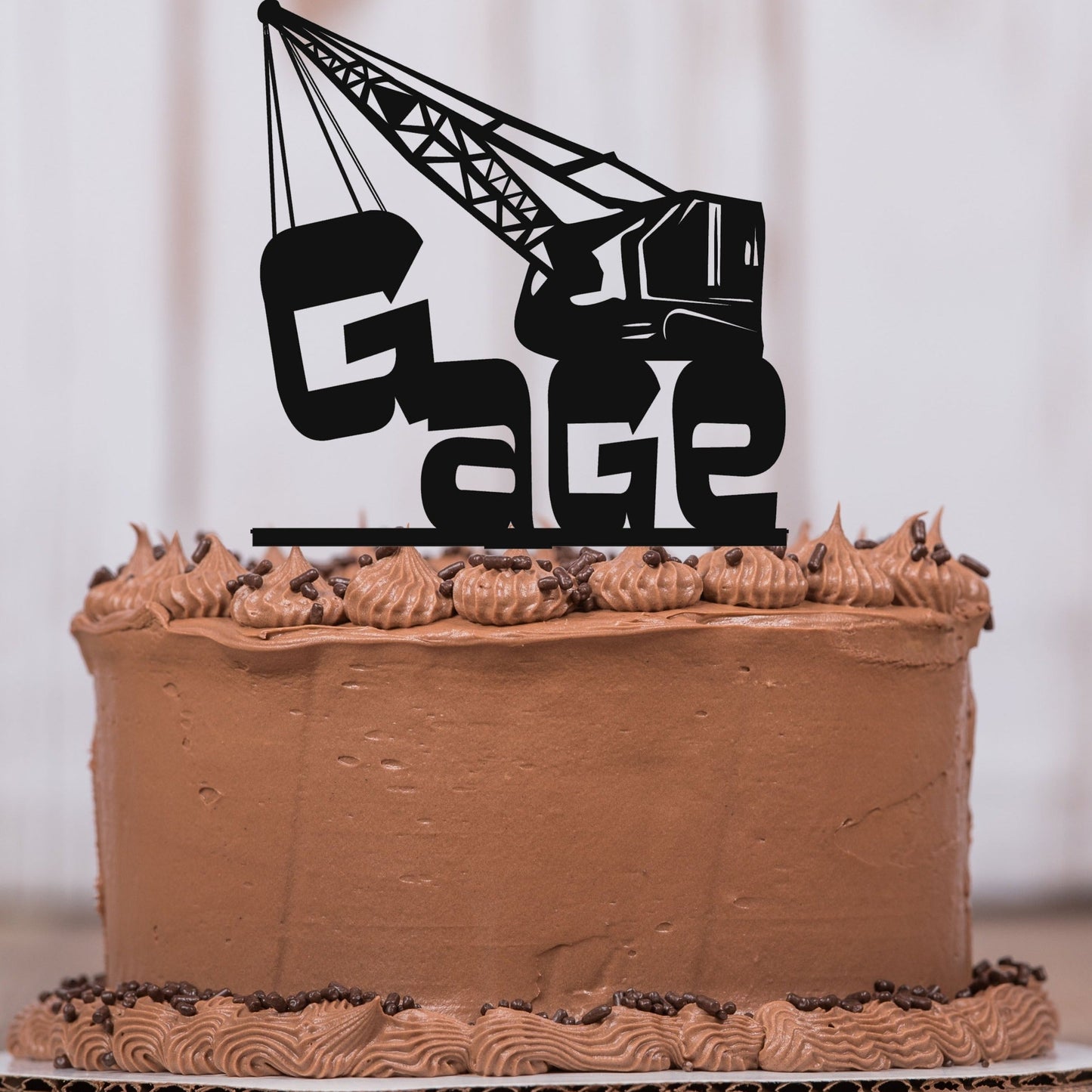Crane Cake Topper with Name