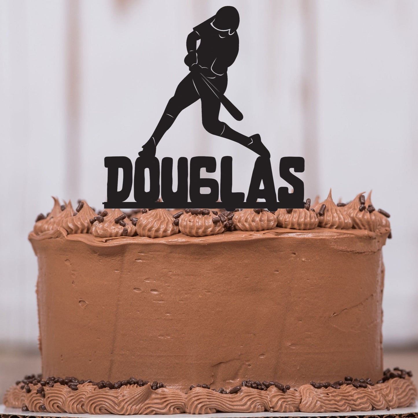 Baseball Batter Cake Topper with Name