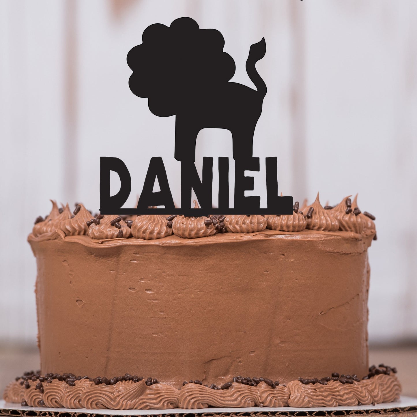 Lion Cake Topper with Name