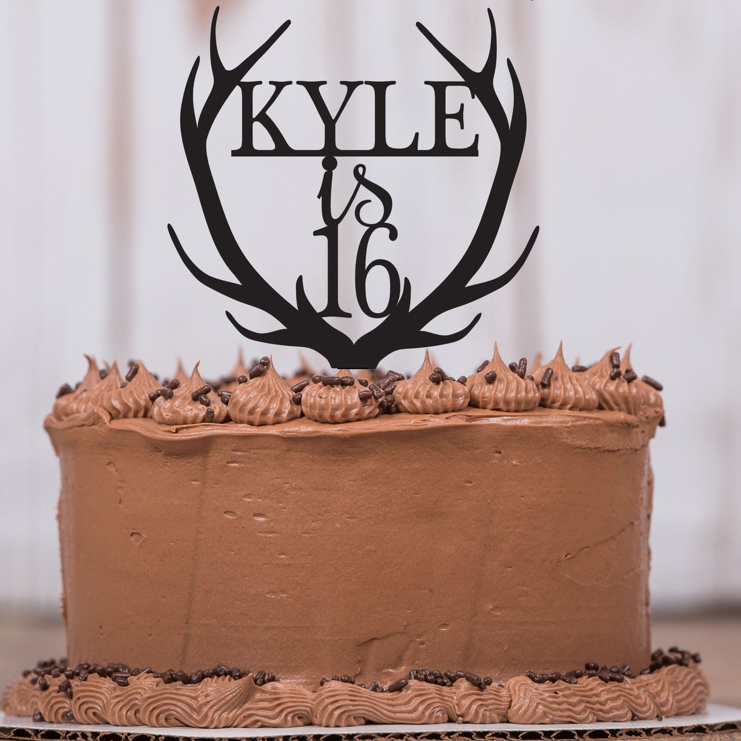 Happy Birthday Deer Antler, with Name and Any Age
