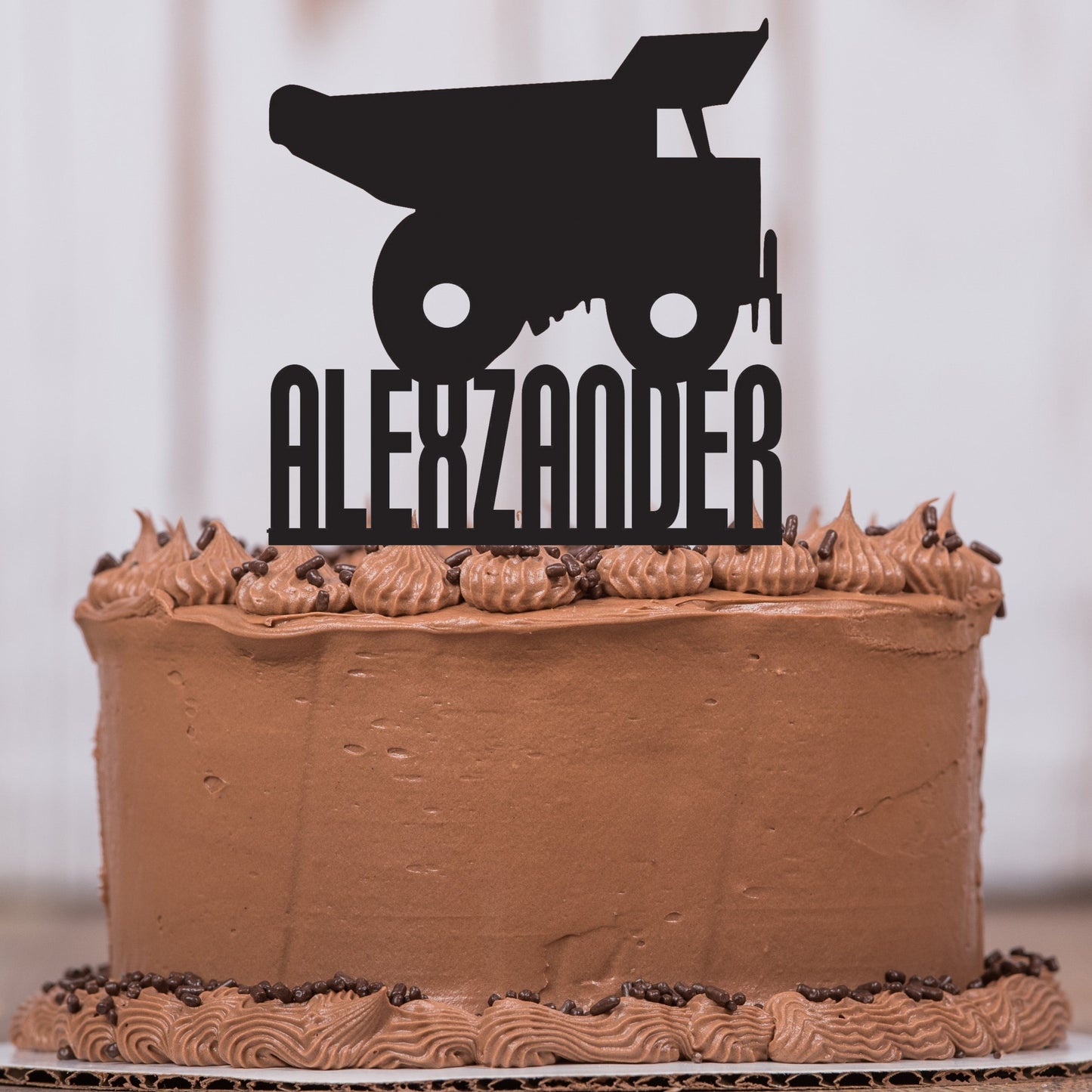 Dump Truck Cake Topper with Name