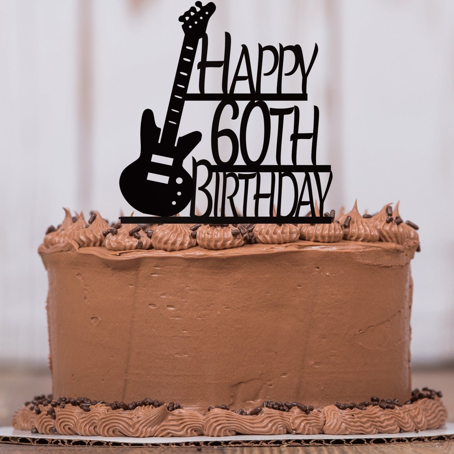 Electric Bass Guitar Cake Topper with Any Age