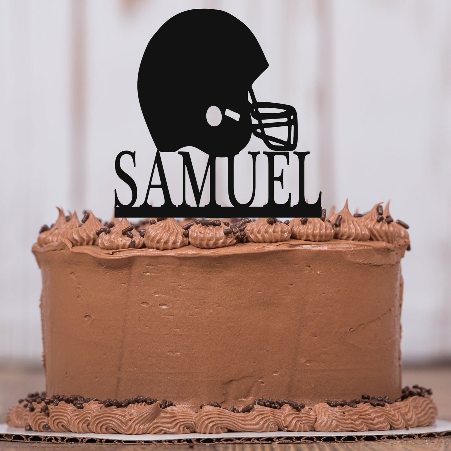 Football Helmet Cake Topper with Name