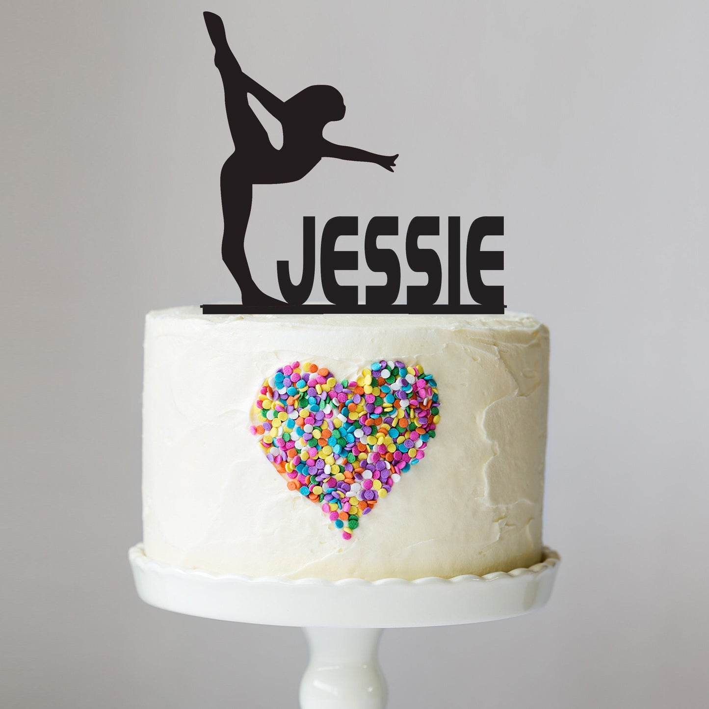 Gymnast Floor Exercise Cake Topper with Name