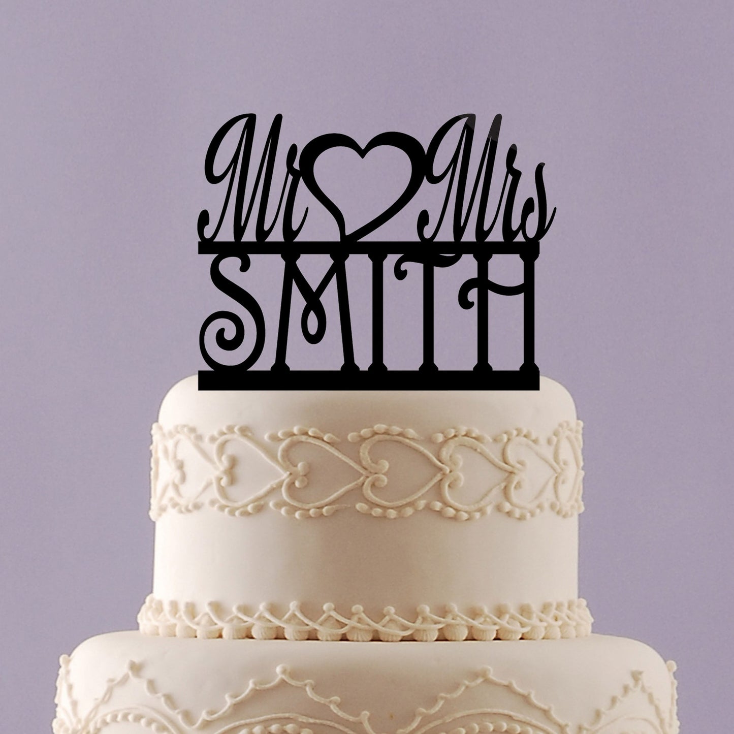 Mr & Mrs Cake Topper with Last Name