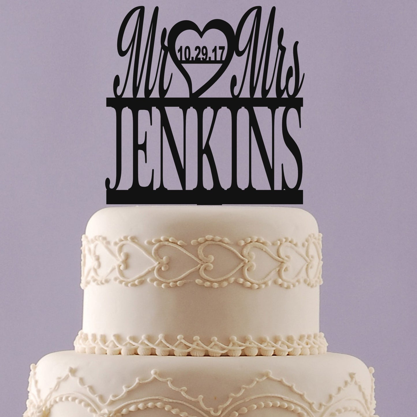 Mr & Mrs Cake Topper with Last Name and Wedding Date