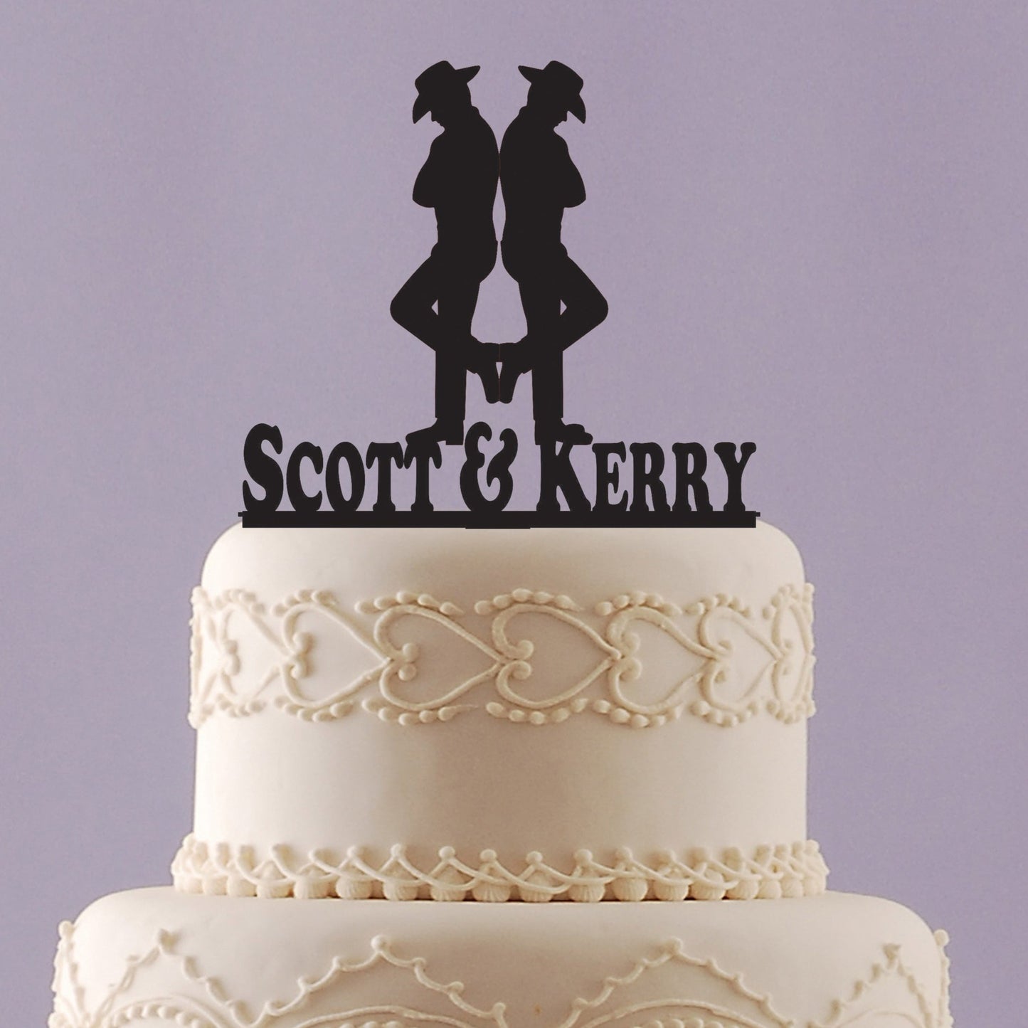 Cowboys Wedding Cake Topper with Names