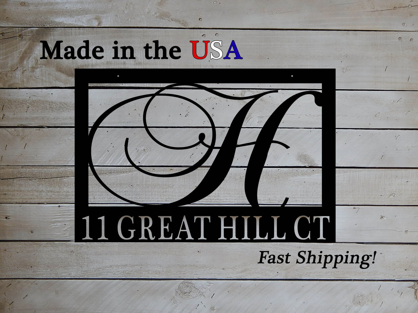 16" Rectangle Monogram with Address