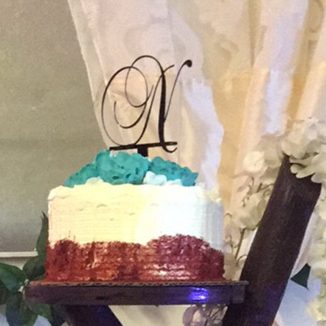 Elegant Initial Cake Topper