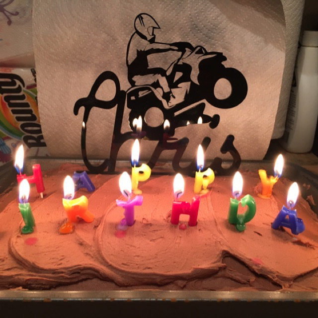 Male ATV Racer Cake Topper with Name