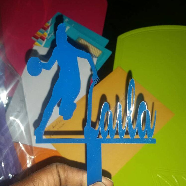 Girl Basketball Cake Topper with Name