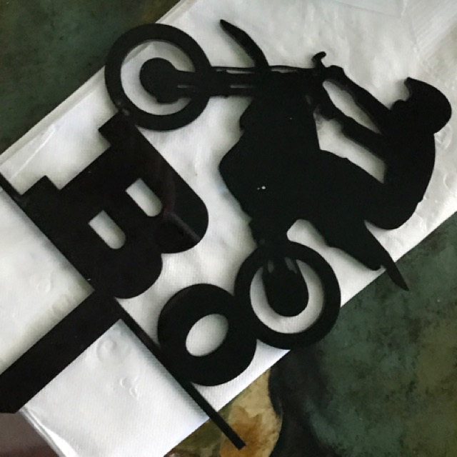 Motocross Cake Topper with Name