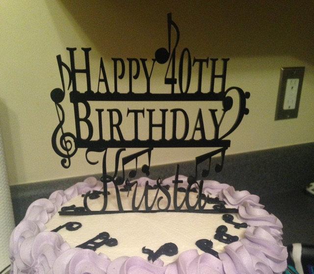 Musical Birthday Cake Topper with Name and Age