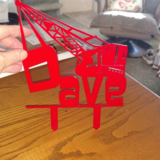 Crane Cake Topper with Name