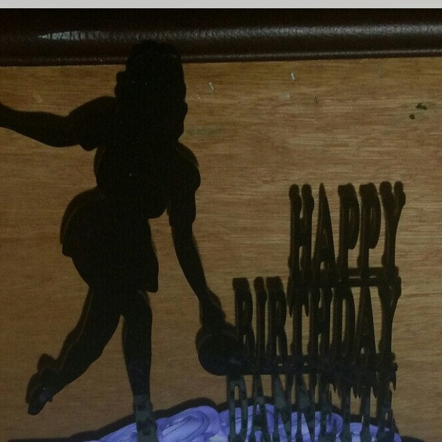 Female Bowling Cake Topper with Name