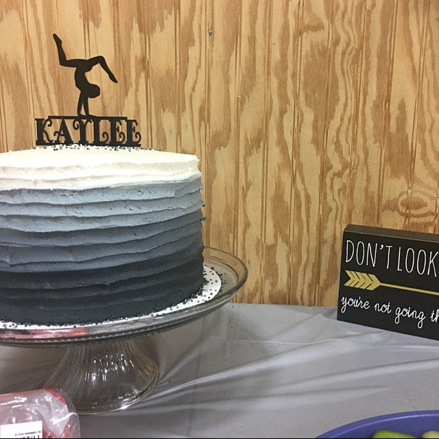 Front Walkover Cake Topper with Name
