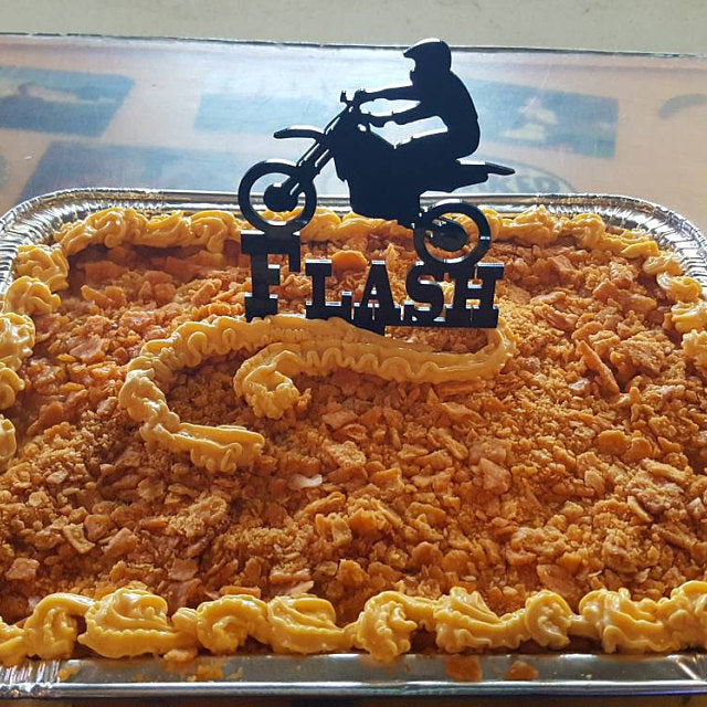Motocross Cake Topper with Name