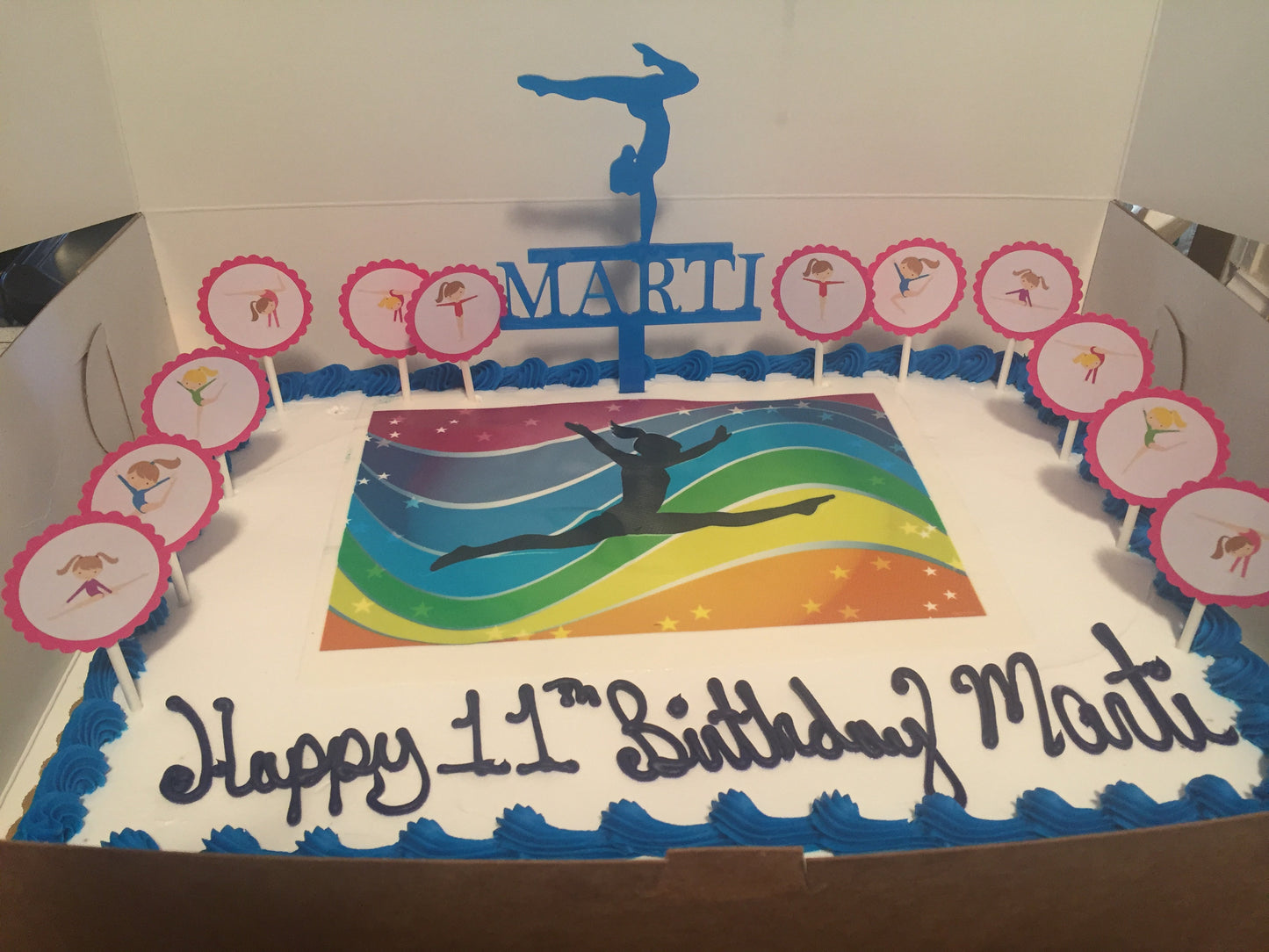 Female Gymnast Cake Topper with Name