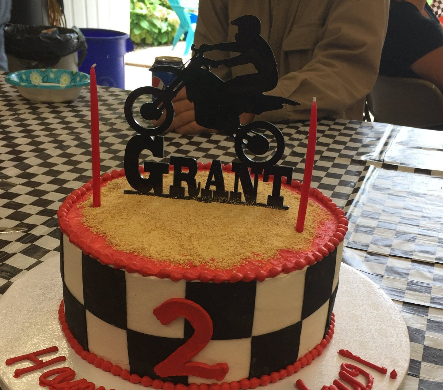 Motocross Cake Topper with Name